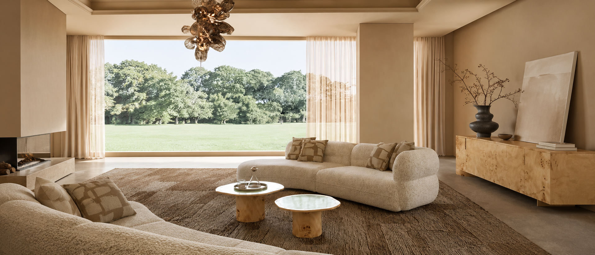 Soft textiles in a comfortable home setting